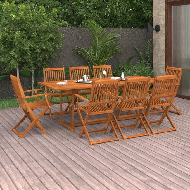 Avelora™ | Ensemble à Manger de Jardin 9 Pcs 220x90x75 cm Bois d'Acacia vidaXL