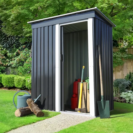 Celandine™ | Abri de Jardin 1,3 m² Gris en Acier Galvanisé