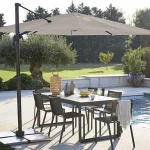 Orlana™ | Parasol d'extérieur moderne – 386x281 cm, anthracite élégant, cadre en aluminium, réglage facile