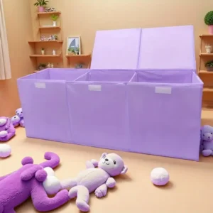 Kyntra™ | Grande Boîte de Rangement Pliable, Toile Durable, Poches en Maille, Couvercle Rabattable