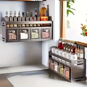Dravon™ | Étagère à Épices Murale, Installation Sans Perçage, Aluminium Durable, Gain de Place