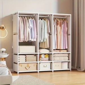 Felinor™ | Penderie Multi-Rangs, Tubes Métal 16mm Renforcés, 3 Zones de Suspension, Grande Capacité