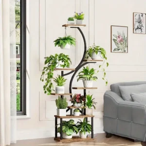 Thaleva™ | Étagère à Plantes Métallique 8 Niveaux 158cm, Design Multi-Couche Salon & Balcon